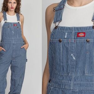 Dickies, blue and white stripe engineer overalls
